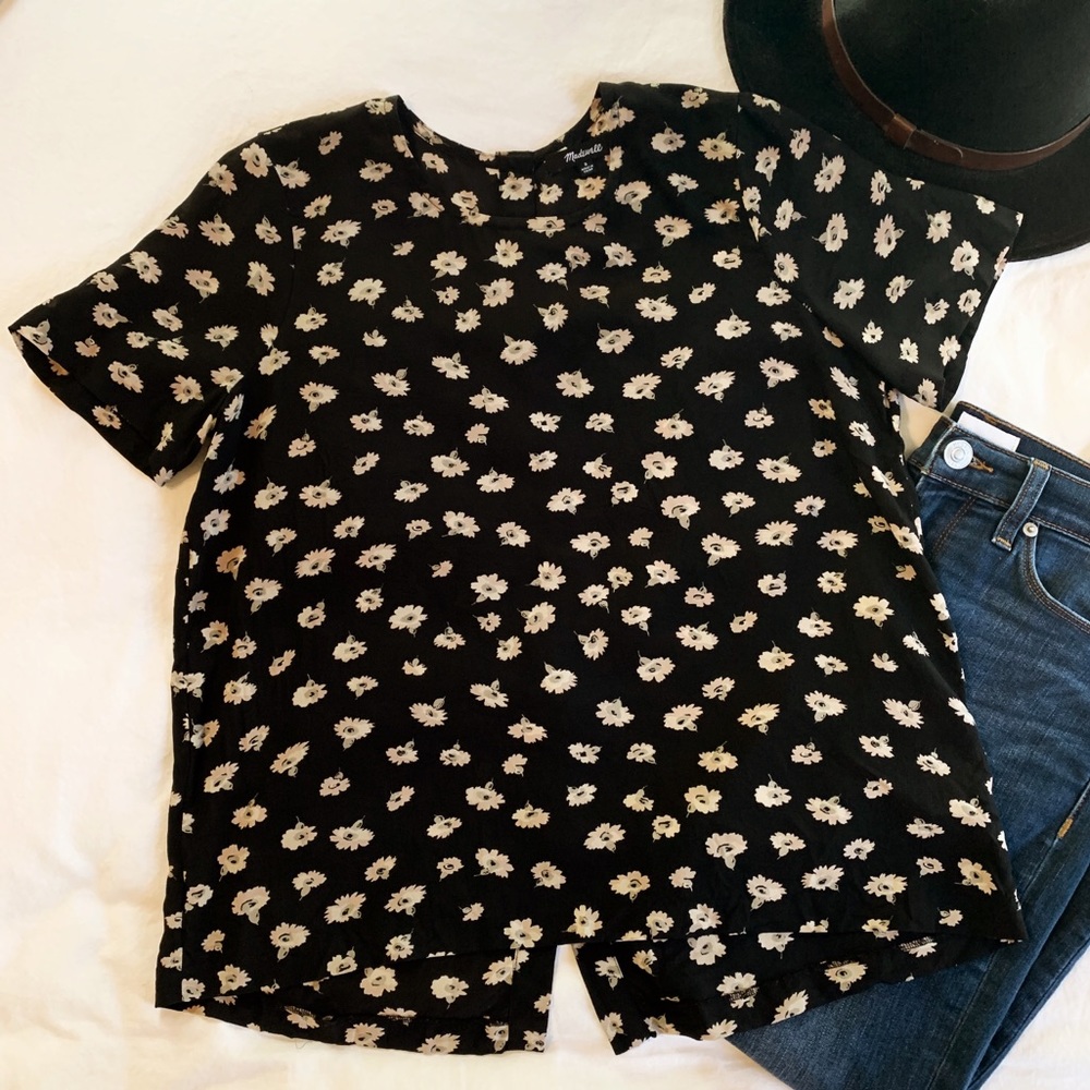Madewell 💯 silk boho blouse shirt top EUC